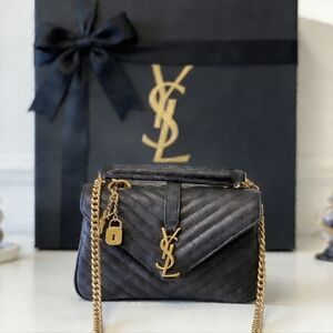 YSL Mini Quilted Leather Satchel Bag